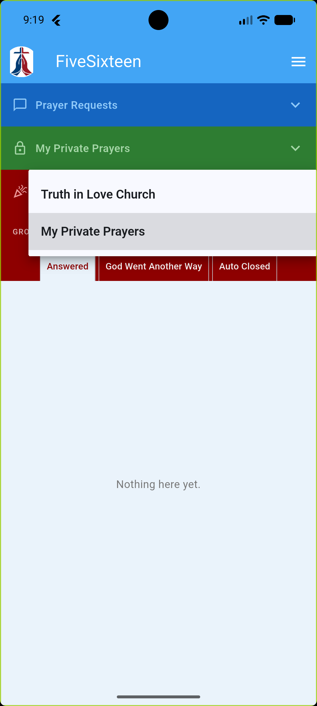 Answered history for My Private Prayers